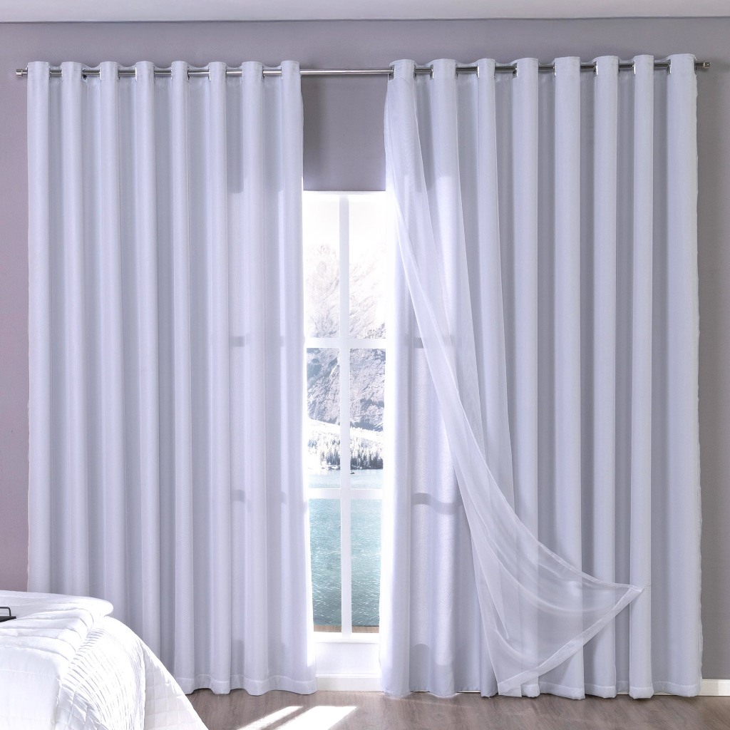 CORTINA VOIL BORDADO LILY 4,00 LG X 2,30 ALT