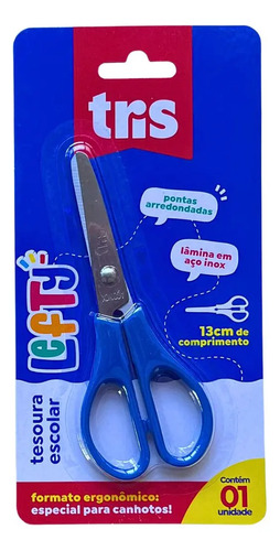 TESOURA ESCOLAR LEFT 13CM CART -> TRIS