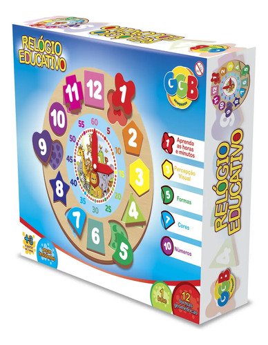 RELOGIO EDUCATIVO - NUMEROS E FORMAS
