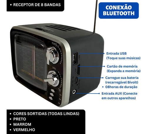 RADIO CAIXA DE SOM KA-8078 BYZ-1078 -> 2459