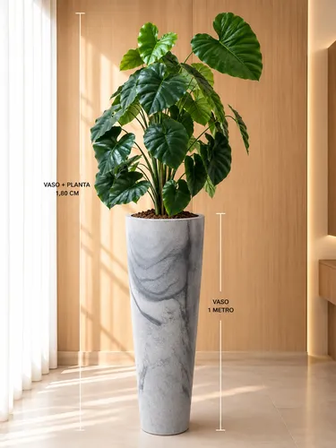 VASO COM PLANTA ARTIFICIAL 10X22CM