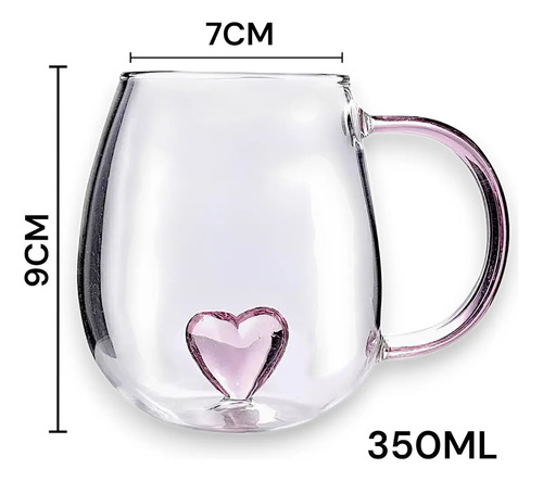 CANECA BOROSSILICATO 3D 350ML NA LUVA - CORACAO