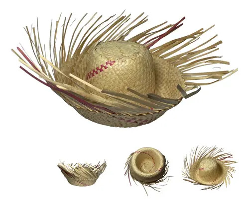 CHAPEU PALHA DESFIADO FINO -> UN