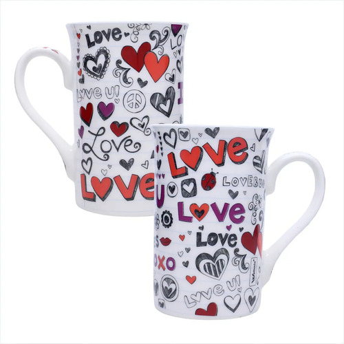 CANECA CERAM 320ML LOVE KISS -> UN