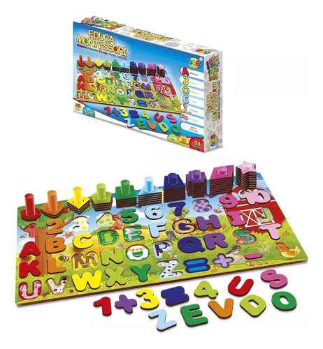 EDUCA MONTESSORI - LETRAS/ NUMEROS, FORMAS, CORES