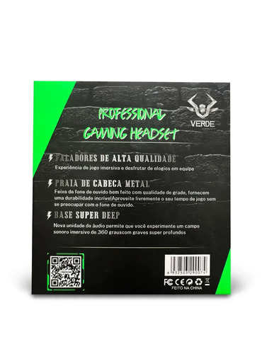 FONE DE OUVIDO GAMER VERDE EJ-007/008 -> UN