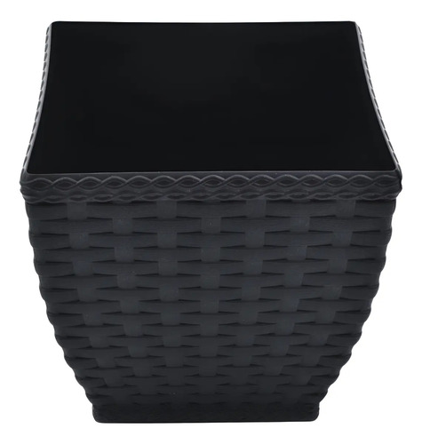 VASO QUADRADO RATTAN 2,1L PRETO