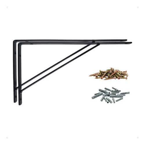 SUPORTE PRATELEIRA LEVE 15,3X28,2CM PRETO (CANTONE